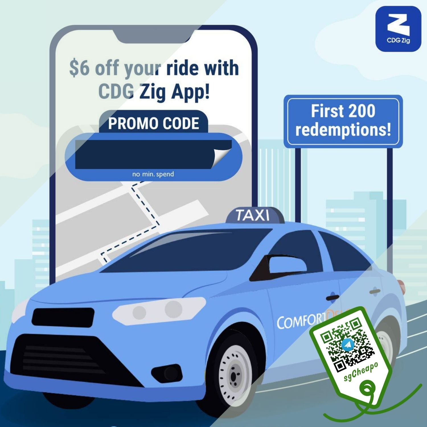 $6 OFF Taxi Ride - Singapore Promo
