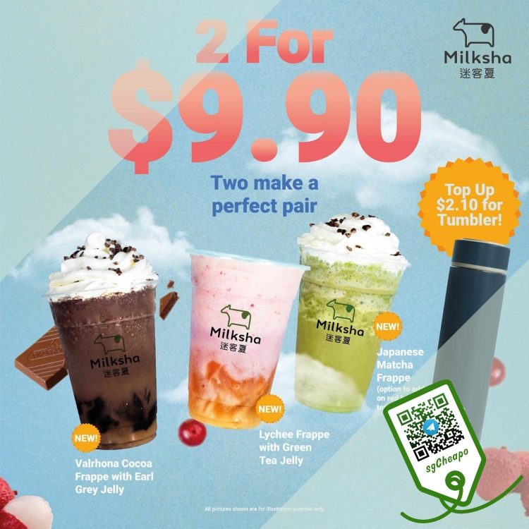 Milksha - 2 for $9.90 Summer Frappes - sgCheapo