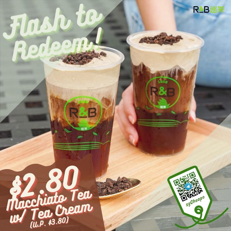 R&B Tea - $1 OFF Macchiato Tea w_ Tea Cream (R) - sgCheapo