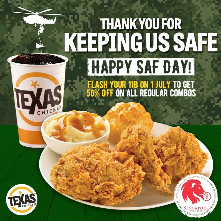 Texas Chicken - 50% OFF All Regular Combos