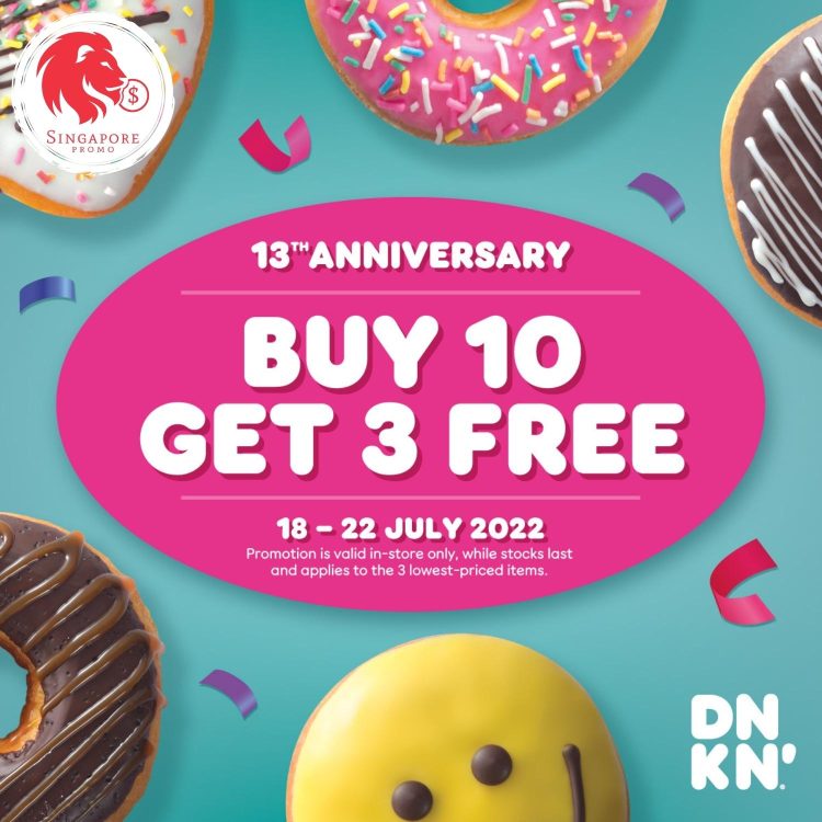 Dunkin' - BUY 10 GET 3 FREE Donuts