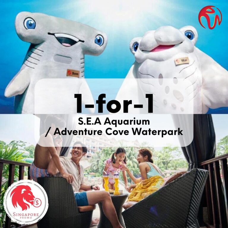 1For1 S.E.A. Aquarium / Adventure Cove Waterpark Singapore Promo