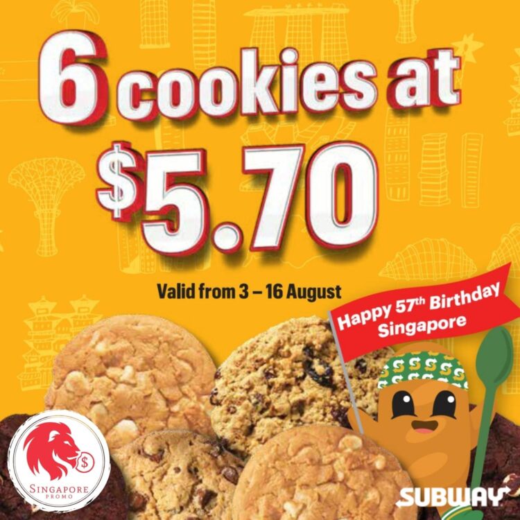Subway - 6 Cookies for $5.70