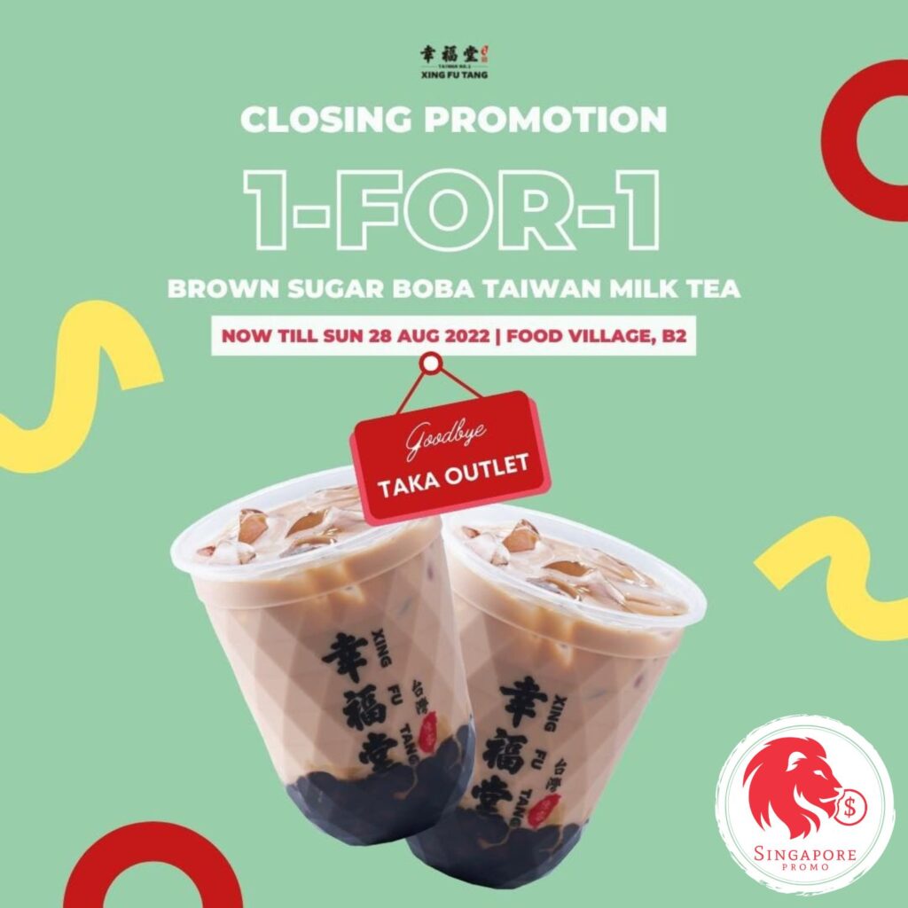 Promo Tea Time 1-FOR-1 Brown Sugar Boba Milk Tea - Singapore Promo