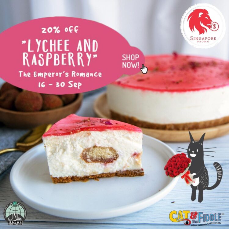 Cat & The Fiddle Cakes - 20% OFF Lychee and Raspberry Cheesecake