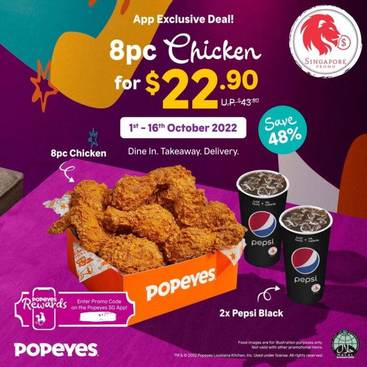 Popeyes - 48% OFF 8pc Chicken Meal