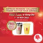 Gong Cha - FREE Medium Sized Drink