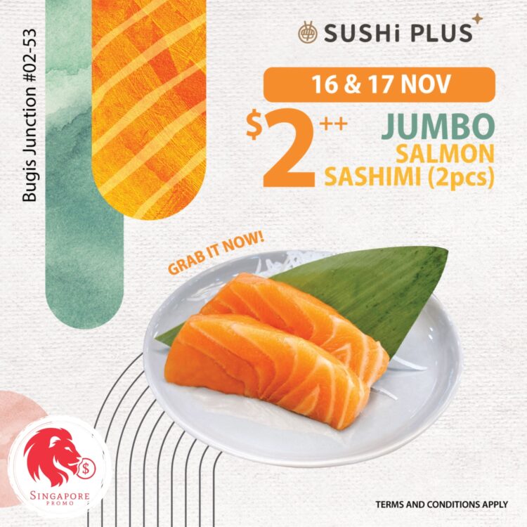 Sushi Plus - 50% OFF Jumbo Salmon Sashimi (2pcs)