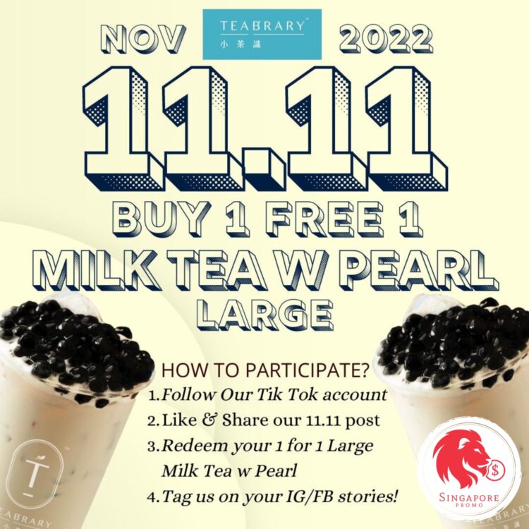 Teabrary - BUY 1 FREE 1 Milk Tea w Pearl