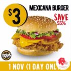 Texas Chicken - $3 Mexicana Burger