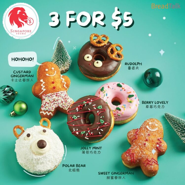 BreadTalk - 3 FOR $5 X'mas Donuts