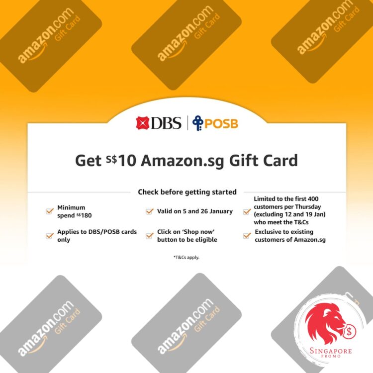 Amazon - FREE $10 Amazon.sg Gift Card
