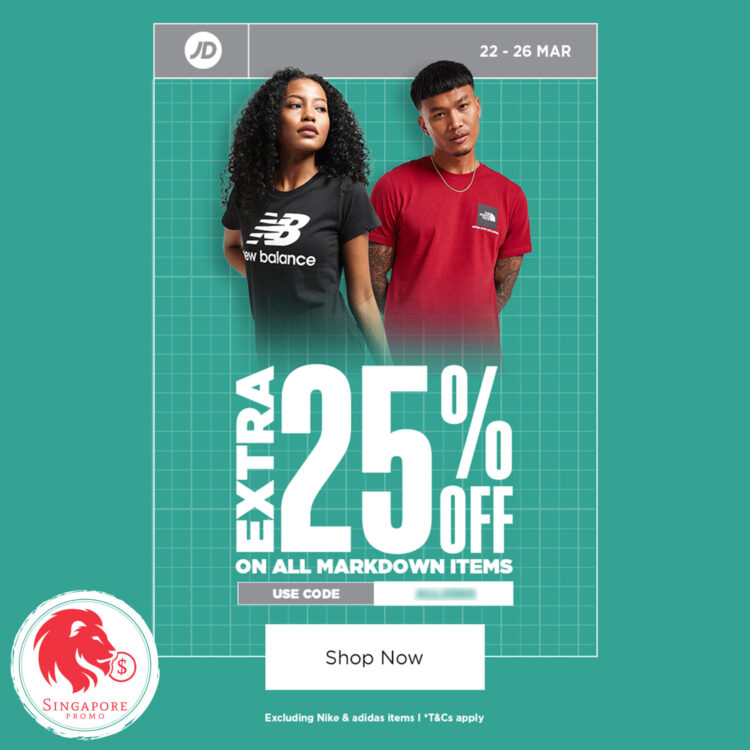JD Sports - EXTRA 20% OFF Markdown Items - Singapore Promo