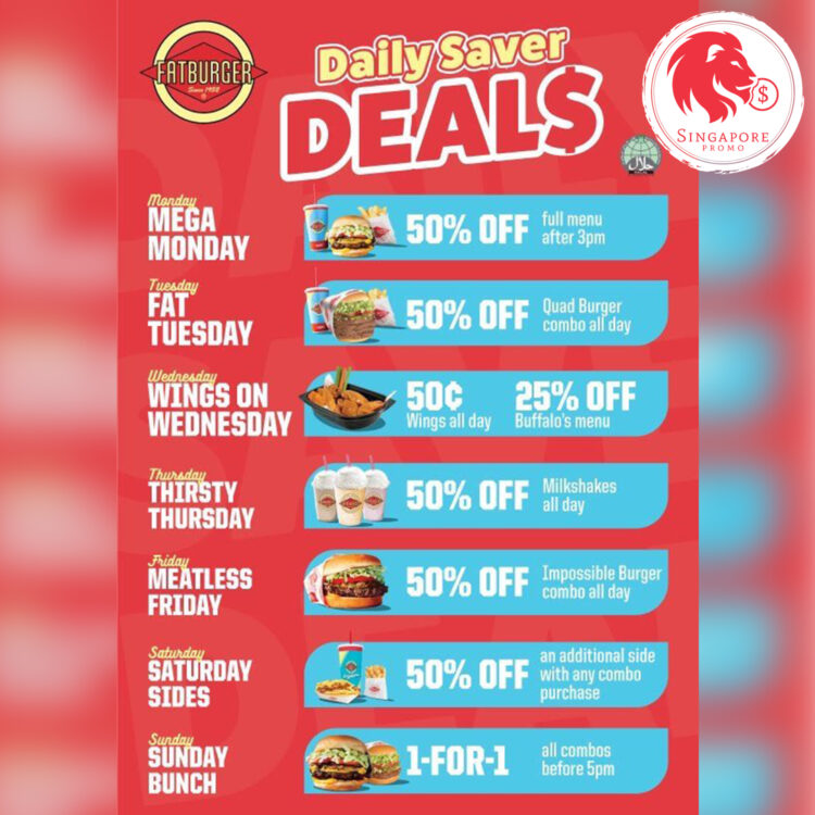 Fatburger - 50% OFF Daily Deals - Singapore Promo