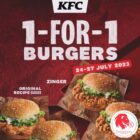 KFC - 1-FOR-1 Burgers - Singapore Promo