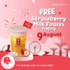 Gong Cha - FREE Strawberry Milk Foam Topping - Singapore Promo