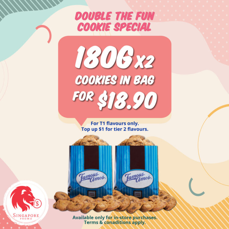 Famous Amos - 2 Bags of Cookies for $18.90 - Singapore Promo