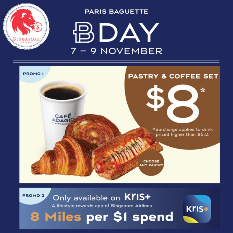 Paris Baguette - $8 Pastry & Coffee Set -Singapore Promo