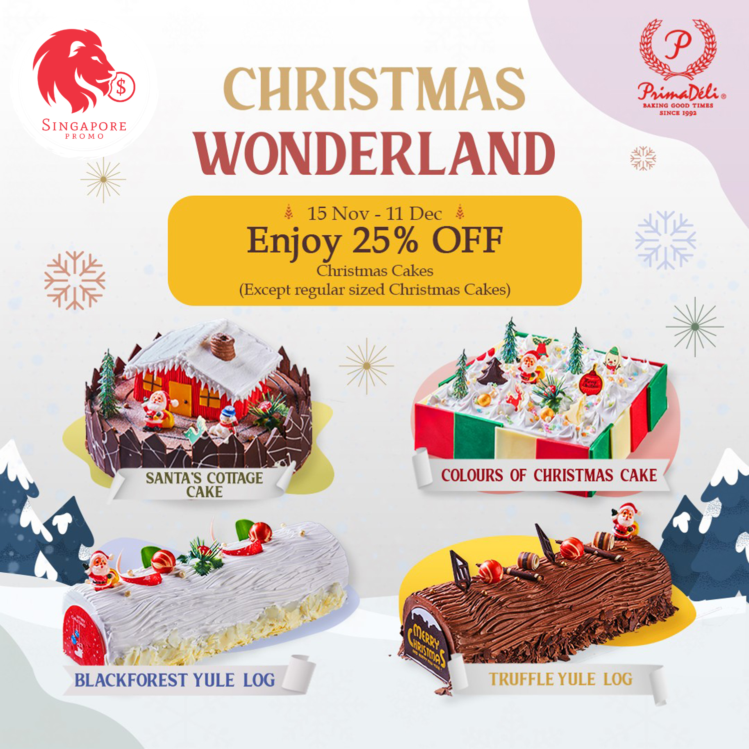 25 OFF Christmas Cakes Singapore Promo