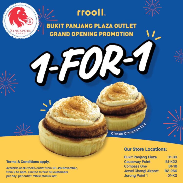 rrooll - 1-FOR-1 Cinnamon Rolls - Singapore Promo