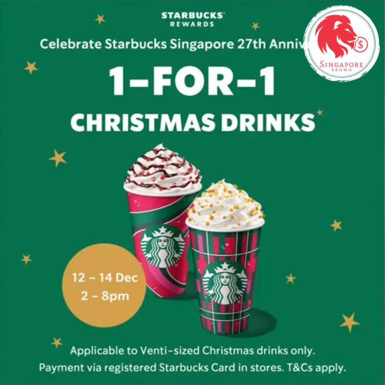 Starbucks - 1-for-1 Christmas Drinks - Singapore Promo