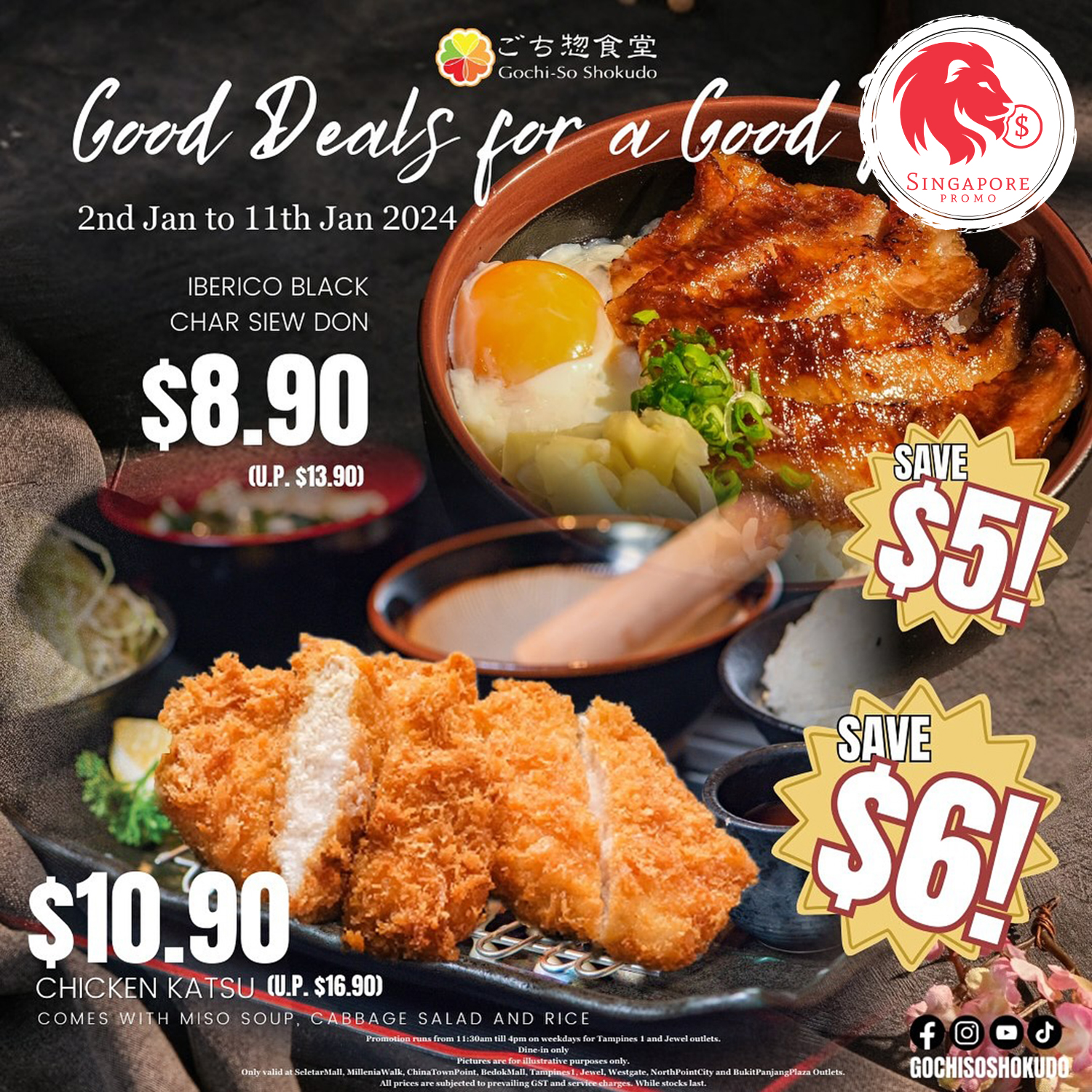 5 / 6 OFF Selected Dishes Singapore Promo