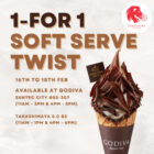 GODIVA - 1-FOR-1 Chocolate Twist Soft Serve - Singapore Promo