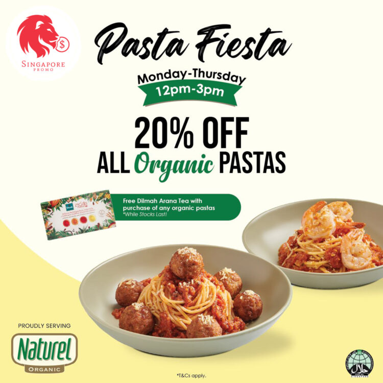 Secret Recipe - 20% OFF Organic Pastas - Singapore Promo
