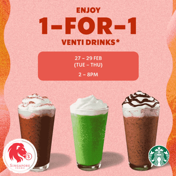 Starbucks - 1-for-1 Venti Drinks - Singapore Promo