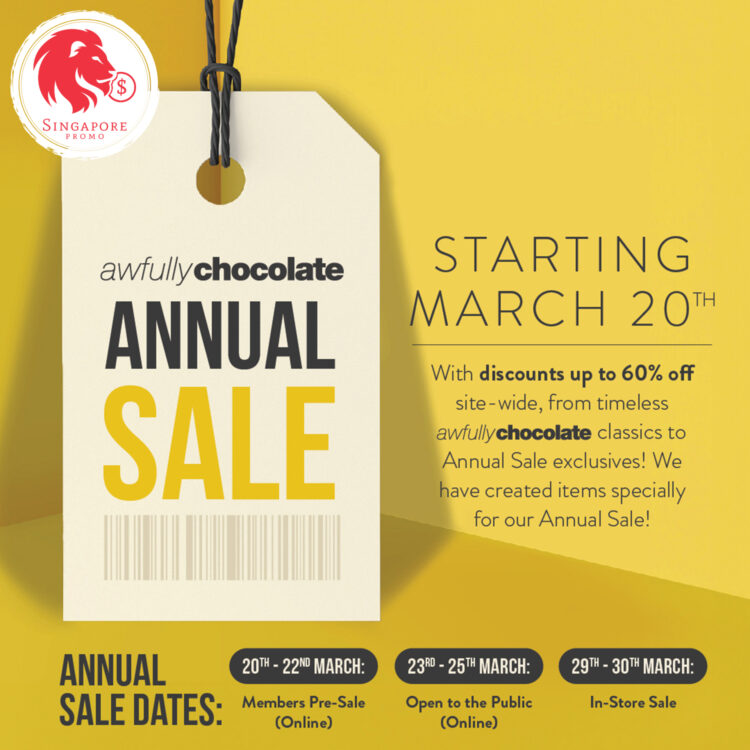 Awfully Chocolate - UP TO 60% OFF Annual Sale - Singapore Promo