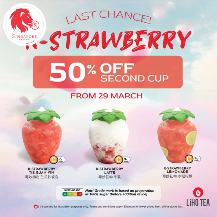 LiHO Tea - 50% off 2nd Cup K-Strawberry Drink - Singapore Promo