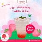 Cathay Cineplex - $2.50 Fizzy Strawberry Boba Soda - Singapore Promo