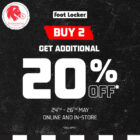 Foot Locker - Buy 2 Get 20% OFF - Singapore Promo