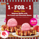 Kenny Rogers - 1-FOR-1 Belgium Waffle w_ Ice Cream & Chocolate Sauce - Singapore Promo