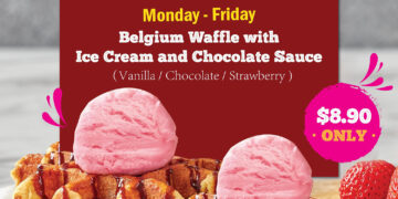 Kenny Rogers - 1-FOR-1 Belgium Waffle w_ Ice Cream & Chocolate Sauce - Singapore Promo