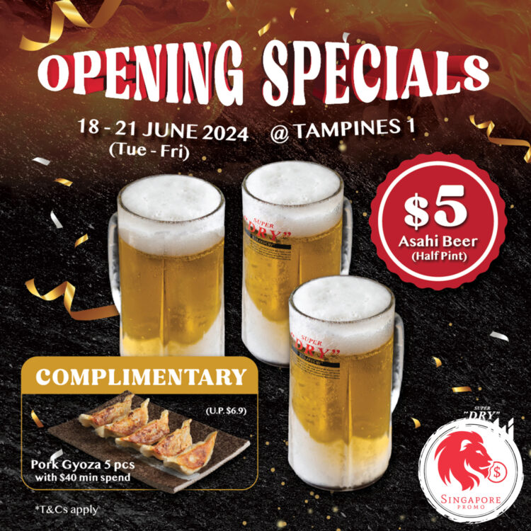 Aburi-EN - $5 Beers & FREE Gyoza - Singapore Promo