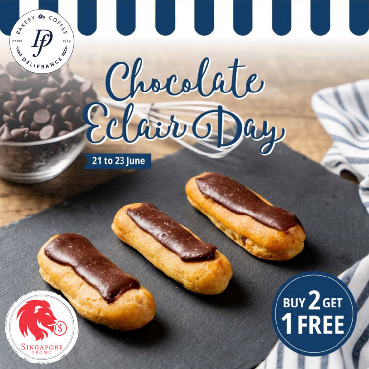 Délifrance - Buy 2 Get 1 FREE Chocolate Eclair - Singapore Promo