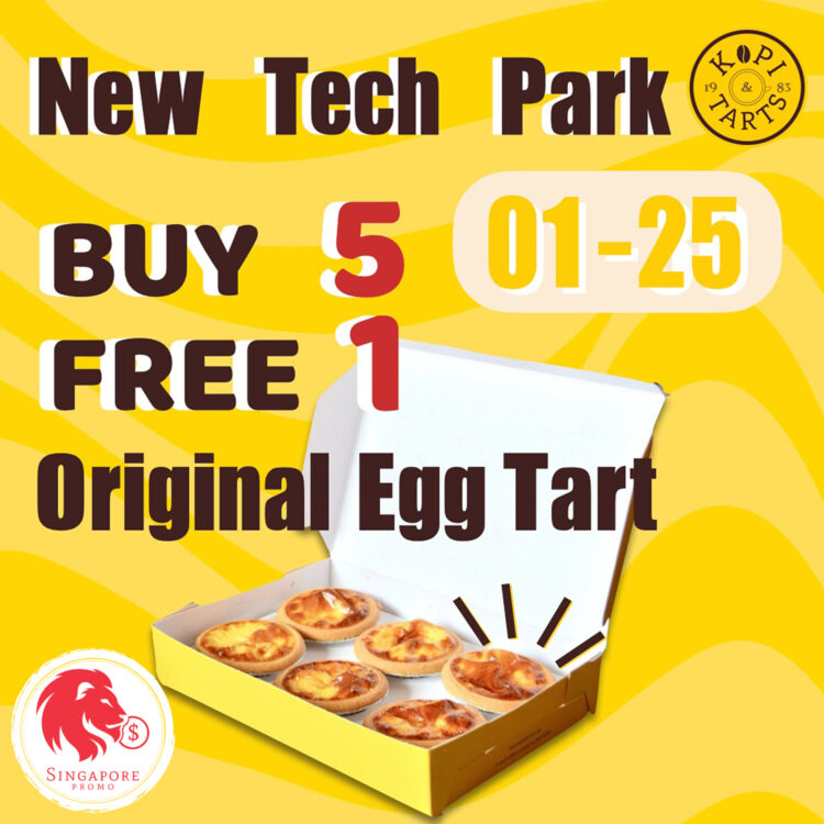 Kopi & Tarts - BUY 5 FREE 1 Original Egg Tart - Singapore Promo