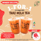 Tuk Tuk Cha - 1-FOR-1 LARGE Thai Milk Tea - Singapore Promo