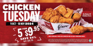 KFC - Enjoy 5 Finger Chicken at $9.95 Every Tuesday - Singapore Promo