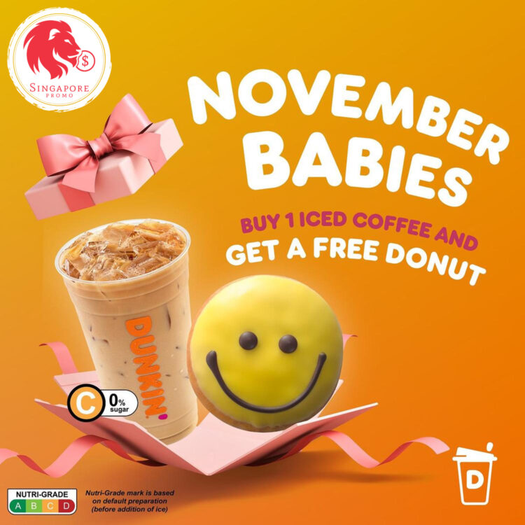 Dunkin' Donuts - Buy Coffee Get FREE Donut - Singapore Promo