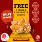 Springleaf Prata Place - FREE 1 Plain & 1 Egg Prata - Singapore Promo