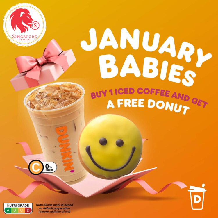 Dunkin' Donuts - Buy Coffee FREE Donut - Singapore Promo