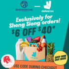 Deliveroo - $6 OFF $40 Sheng Siong Order - Singapore Promo