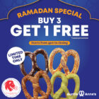 Auntie Anne's - Buy 3 Pretzels Get 1 FREE - Singapore Promo