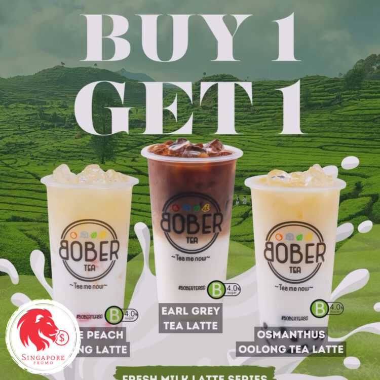 Bober Tea - 1-FOR-1 Fresh Milk Latte - Singapore Promo