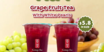 Gong Cha - 1 FOR 1 Grape Fruit Tea White Pearl - Singapore Promo