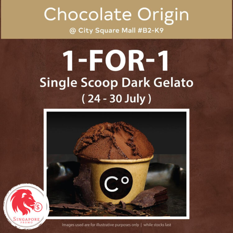 Chocolate Origin - 1 FOR 1 Single Scoop Dark Gelato - Singapore Promo