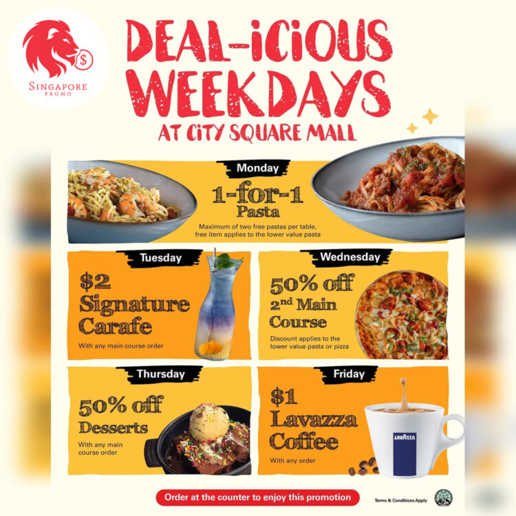 Pastamania - Up to 50% OFF Weekday Deals - Singapore Promo