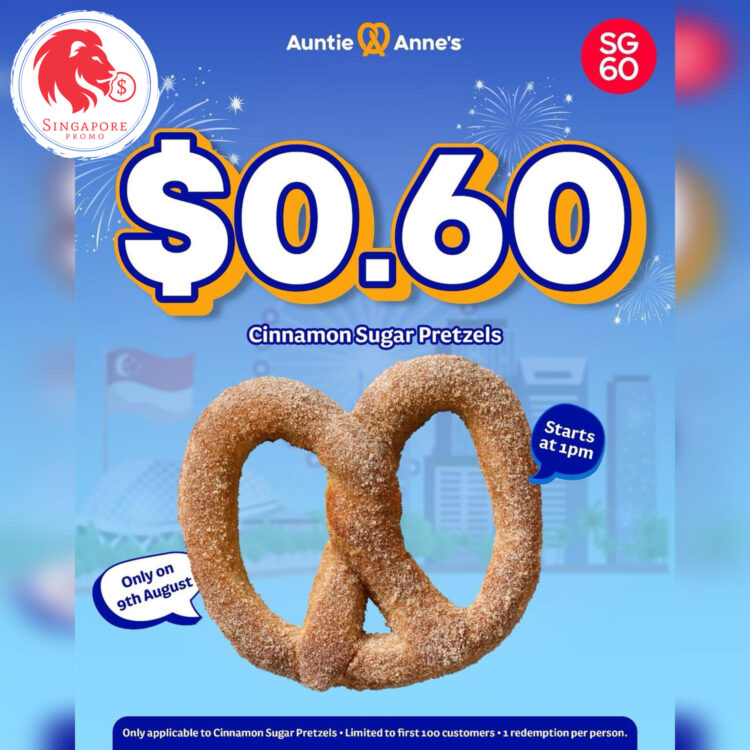 Auntie Anne's - $0.60 Cinnamon Sugar Pretzel - Singapore Promo